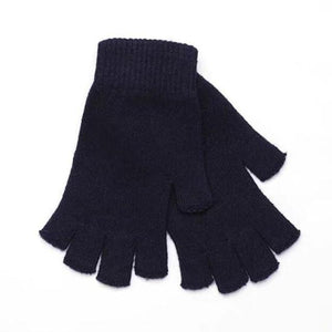 Planet Gates 11 Navy Blue / Elastic Sparsil Women Men Half Finger Cashmere Glove Short Wool Knitted Wrist Mitten Winter Warm Unisex Wool Stretch Fingerless Gloves