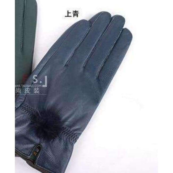 Planet Gates 11 / One Size 15 off Color genuine leather gloves female sheepskin gloves women's thin thermal mink hair ball 2017 new