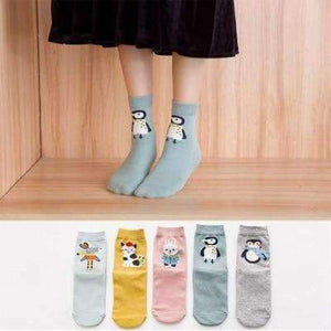Planet Gates 11 / One Size 5pairs Winter Autumn Women Cotton cartoon Socks Female girl Cute warm funny Sock pattern calcetines gifts dropshipping