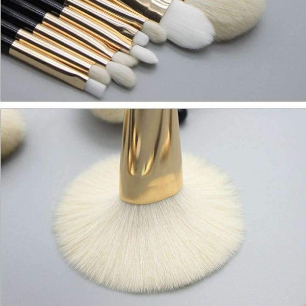 Planet Gates 11 Pcs Makeup Brush Goat Hair Eye Shadow Cosmetics Blending Brush Bag Tool Black