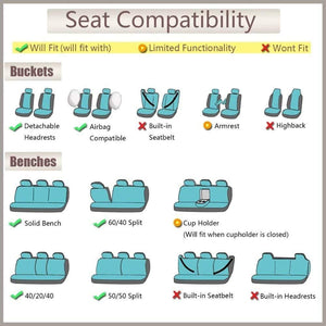 Planet Gates 11 Pcs Polyster Material Full Car Seat Covers Set Universal Fit Most Classic Automobiles Seat Cover Beige/Grey/Black Color