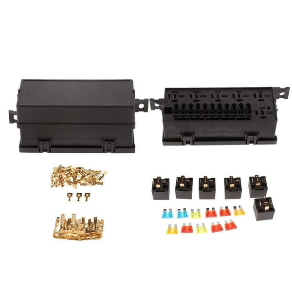 Planet Gates 11 Way Fuse Box Holder Block Circuit Car Boat Automotive Blade Fuse Holder with Cover