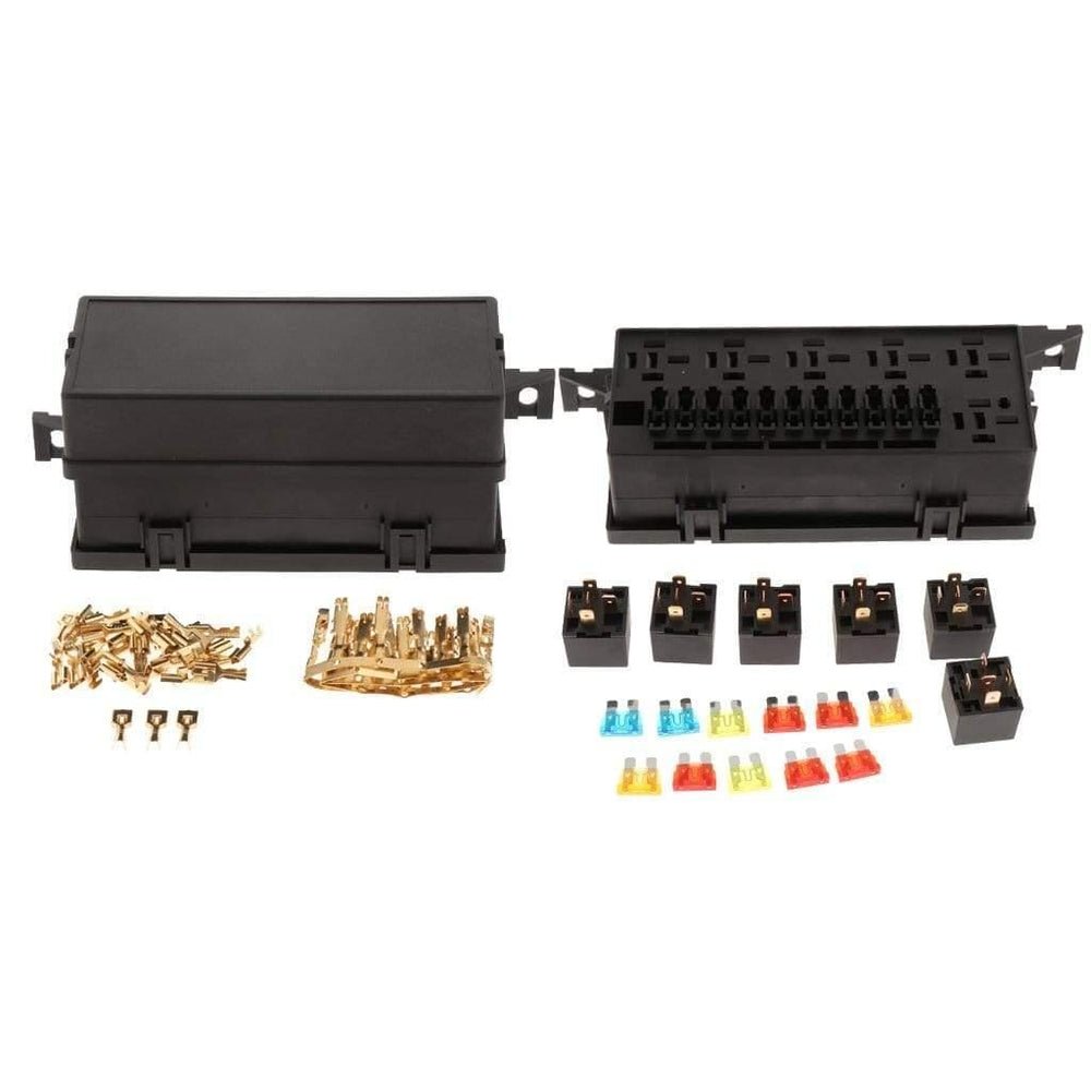 Planet Gates 11 Way Fuse Box Holder Block Circuit Car Boat Automotive Blade Fuse Holder with Cover