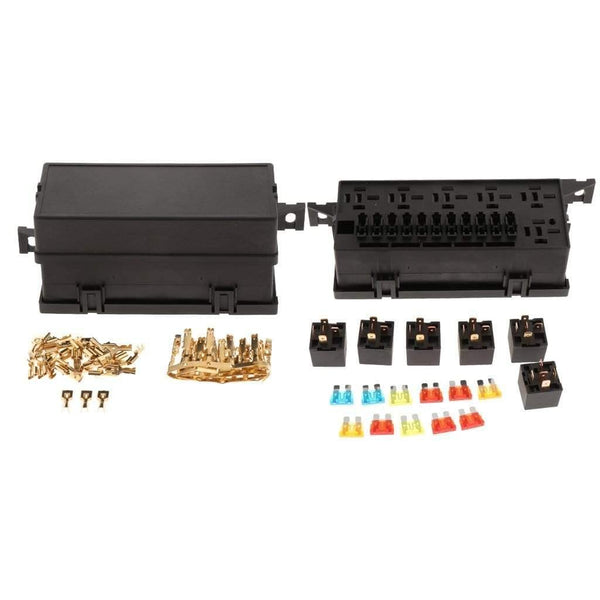 Planet Gates 11 Way Fuse Box Holder Block Circuit Car Boat Automotive Blade Fuse Holder with Cover