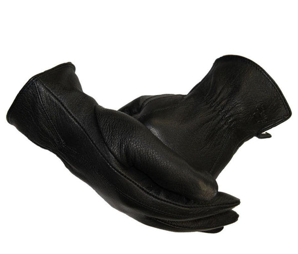 Planet Gates 11 Winter man deer skin leather gloves male warm soft men's glove black three lines design men mittens