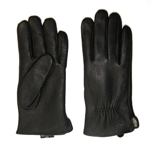 Planet Gates 11 Winter man deer skin leather gloves male warm soft men's glove black three lines design men mittens