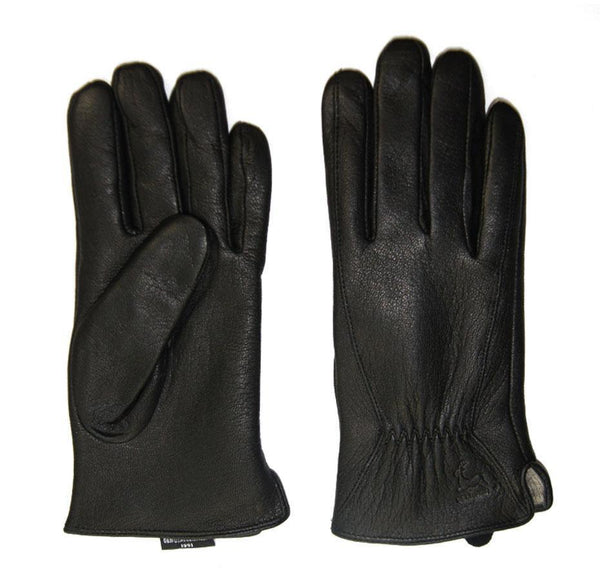 Planet Gates 11 Winter man deer skin leather gloves male warm soft men's glove black three lines design men mittens
