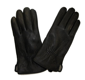 Planet Gates 11 Winter man deer skin leather gloves male warm soft men's glove black three lines design men mittens