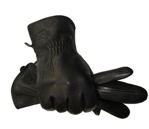 Planet Gates 11 Winter man deer skin leather gloves male warm soft men's glove black three lines design men mittens