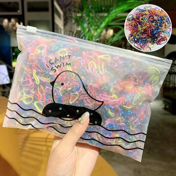1000pcs/Pack Girls Colorful Small Disposable Rubber Bands Kids Ponytail Holder Elastic Hair Bands Ties Fashion Hair Accessories