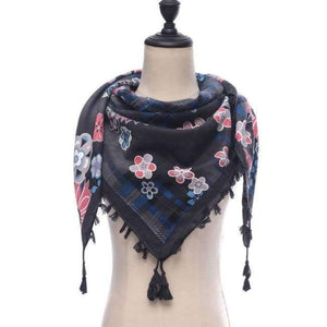 Planet Gates 110-gray New brand women scarf square cotton shawls and wraps lady pashmina Tassels Bohemia foulard winter female bandana hijabs