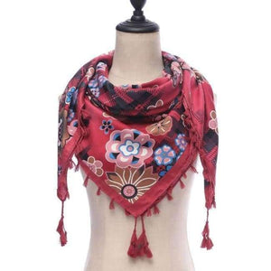 Planet Gates 110-red New brand women scarf square cotton shawls and wraps lady pashmina Tassels Bohemia foulard winter female bandana hijabs
