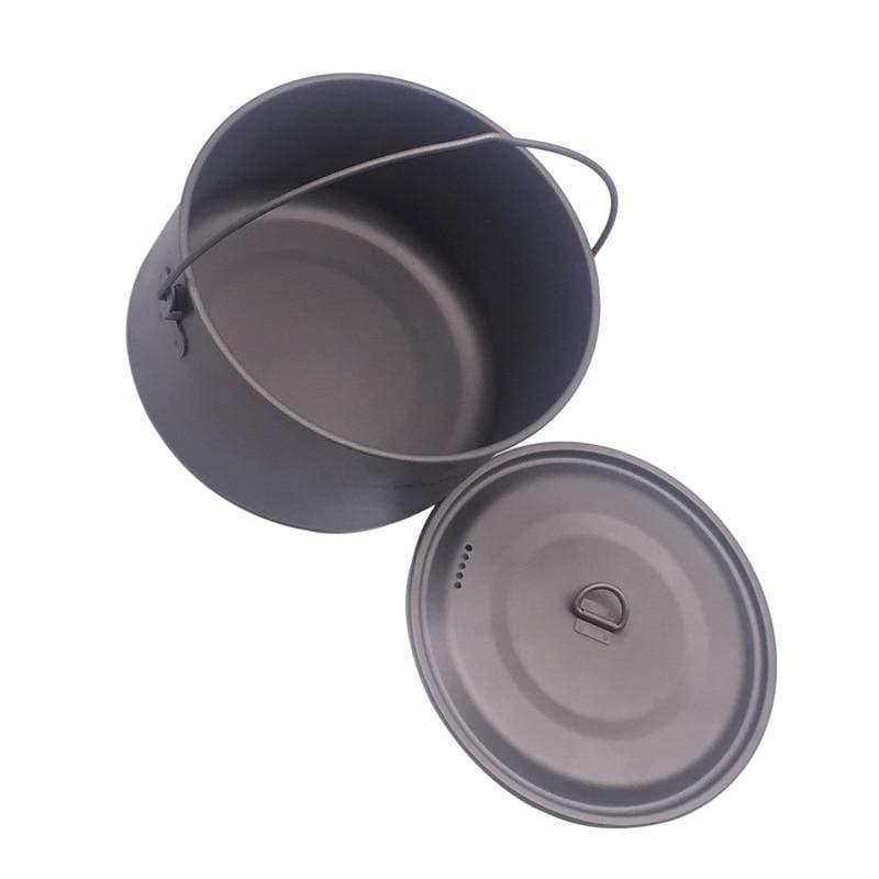 Planet Gates 1100ml 1950ml Ultralight Outdoor Camping Titanium Pot & pan Cooking Pot fry pan Titanium Cookware Sets Pot