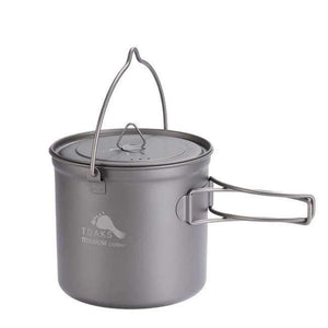 Planet Gates 1100ml(37.6oz) Titanium Pot With Hang Foldable Handle For Outdoor Camping Cookware Picnic Hang Pot Ultralight 1100ml 1300ml 1600ml 2000ml