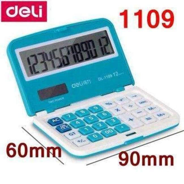 Planet Gates 1109Blue Deli Electronic  calculator office financial  12 digits real talking pocket solar calculator with battery dual power gift