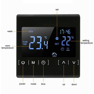 Planet Gates 110V 120V 230V All Touch Screen Temperature Controller Thermoregulator Black Back Light Electric Heating Room Thermostat