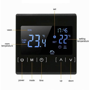 Planet Gates 110V 120V 230V All Touch Screen Temperature Controller Thermoregulator Black Back Light Electric Heating Room Thermostat