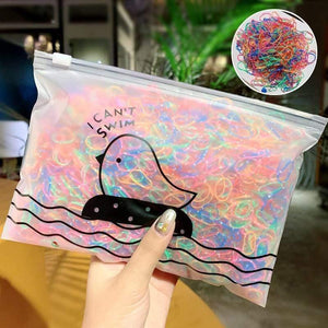 1000pcs/Pack Girls Colorful Small Disposable Rubber Bands Kids Ponytail Holder Elastic Hair Bands Ties Fashion Hair Accessories