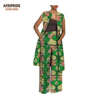 Planet Gates 112J / XXS Summer autumn pants women set AFRIPRIDE sleeveless knee-length top+full length pants women set A1826022