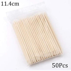 Planet Gates 114mm 50Pcs 50/100 Wooden Cuticle Pusher Remover Nail Art Design Orange Wood Sticks Rhinestones Dotting Removal Manicure Pedicure Care Tools