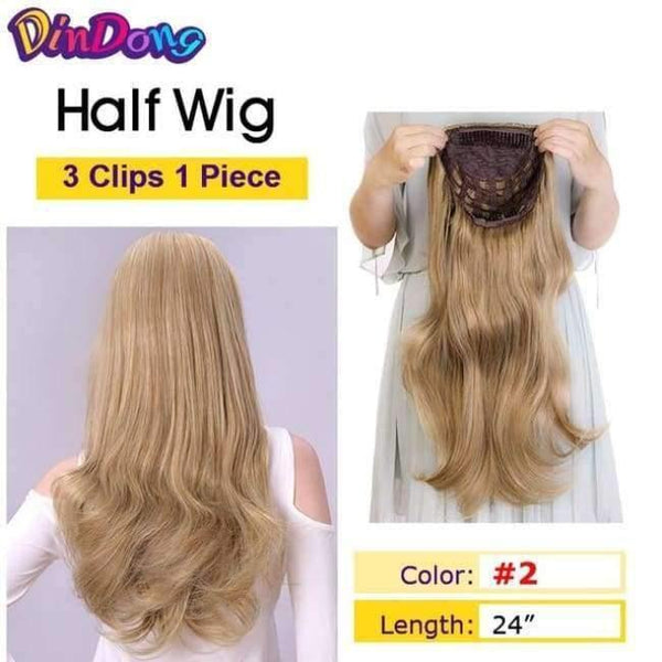 Planet Gates 119# / 24inches Synthetic Fish Line Hair Wavy Clip in Hair Extensions 3/4 Half Wig 3 Styles Available Premium Heat Resistant Hair