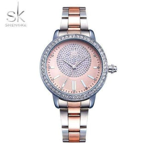 Planet Gates 11K0075L01SK Shengke Rose Gold Watch Women Quartz Watches Ladies Top Brand Crystal Luxury Female Wrist Watch Girl Clock Relogio Feminino