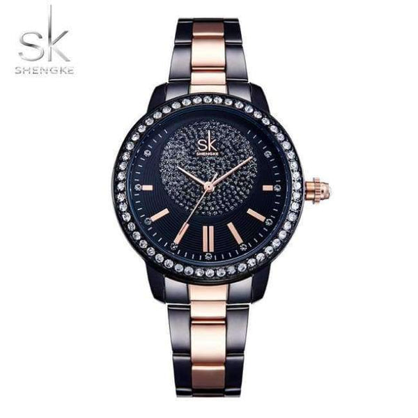 Planet Gates 11K0075L02SK Shengke Rose Gold Watch Women Quartz Watches Ladies Top Brand Crystal Luxury Female Wrist Watch Girl Clock Relogio Feminino