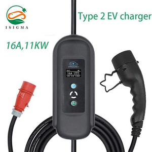 Planet Gates 11kw Ev Charger Type 2 3 Phase 16A iec 62196-2 CEE Plug Portable Electric Vehicle Car Charger EVSE Charging Station Evse Charger