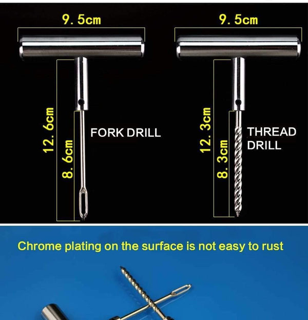 Planet Gates 11pc/set Car Van Motorcycle Bike Tire Repair Tools Emergency Heavy Duty Tubeless Tire Puncture Repair Kit Plug Set