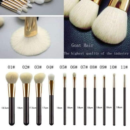 Planet Gates 11pcs / China 11 Pcs Makeup Brush Goat Hair Eye Shadow Cosmetics Blending Brush Bag Tool Black
