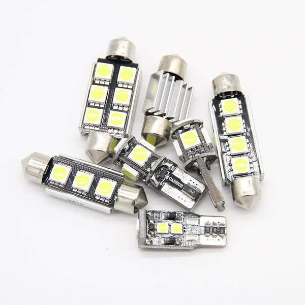 Planet Gates 11Pcs Cool White Canbus LED Car Bulbs Interior Package Kit For Peugeot 407 SW 2004-2010 Map Dome Trunk Glove Box Light