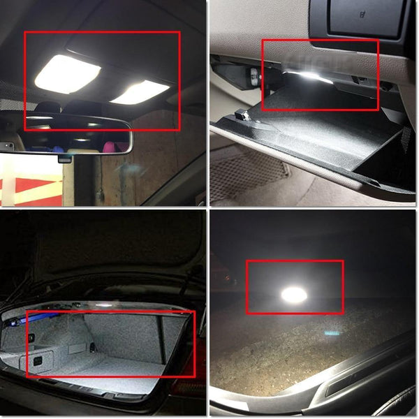 Planet Gates 11Pcs Cool White Canbus LED Car Bulbs Interior Package Kit For Peugeot 407 SW 2004-2010 Map Dome Trunk Glove Box Light