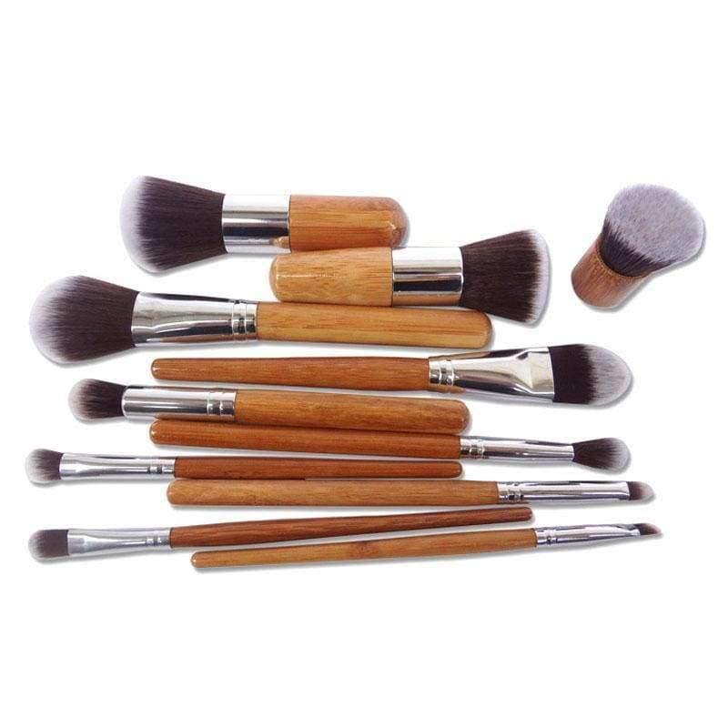 Planet Gates 11PCS Professional Bamboo Makeup Brushes Set Cosmetics Foundation Make Up Brush Tools Kit for Powder Blusher Eye Shadow Eyeliner