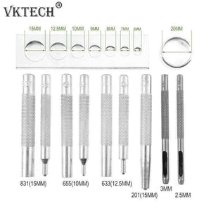 Planet Gates 11pcs/set Metal Leather Tools for Leather Hole Punches Snap Fastener Installation Kit Rivet Setter Base Leather Tool Kit