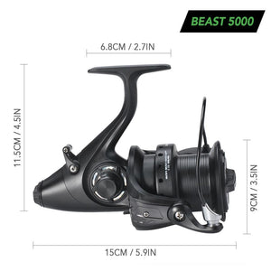 Planet Gates 12+1 BB Spinning Reel with Front and Rear Double Drag Carp Fishing Reel Left Right Interchangeable for Saltwater Freshwater