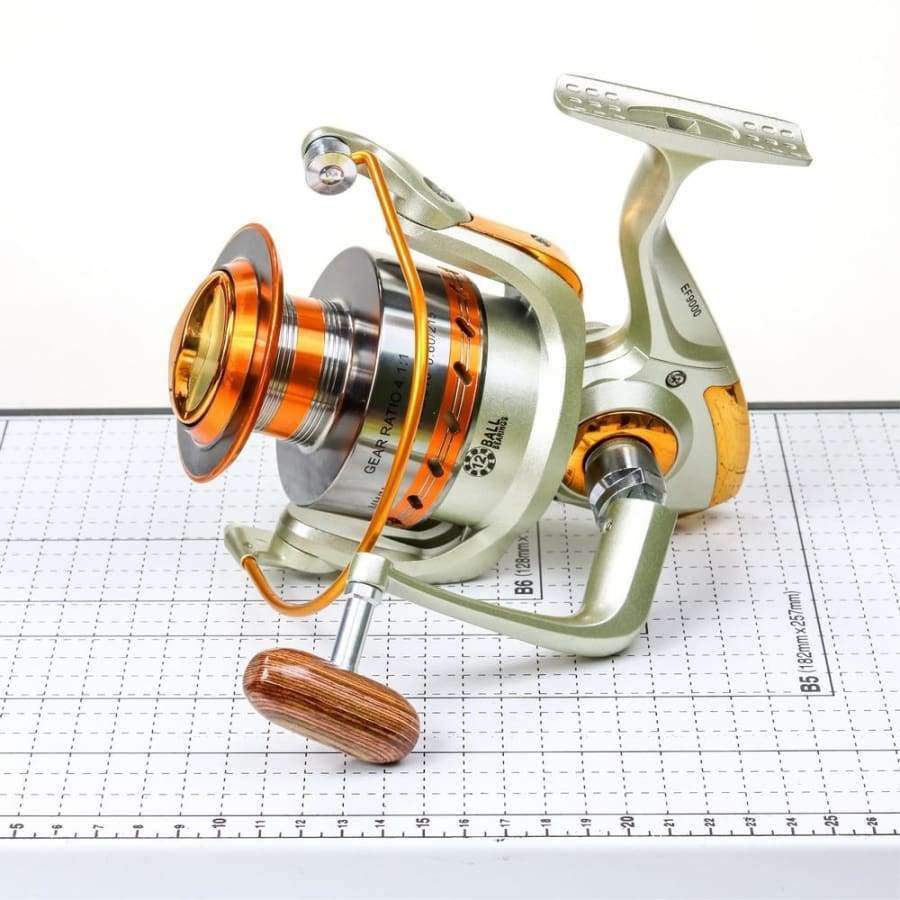 Planet Gates 12 / 1000 Series Hot-selling 12BB 5.5 : 1 Metal Spinning Sea Folding Handle Reel Fishing Reel EF1000- 9000  Bearing aluminum Yumoshi
