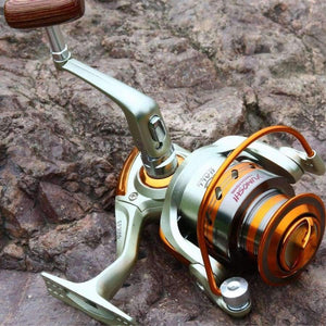 Planet Gates 12 / 1000 Series Hot-selling 12BB 5.5 : 1 Metal Spinning Sea Folding Handle Reel Fishing Reel EF1000- 9000  Bearing aluminum Yumoshi