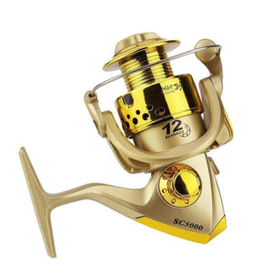 Planet Gates 12 / 1000 Series Plastic Electroplating Head Fishing Reel Casting Rod Wheel 12BB Spinning Reels 1000-7000 Folding Rocker