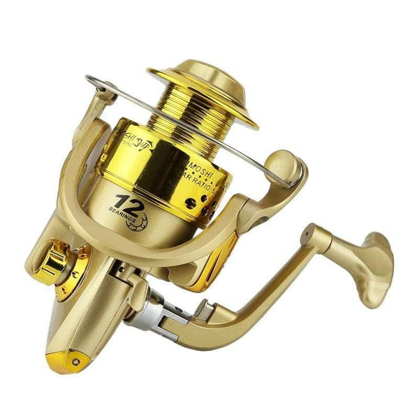 Planet Gates 12 / 1000 Series Plastic Electroplating Head Fishing Reel Casting Rod Wheel 12BB Spinning Reels 1000-7000 Folding Rocker