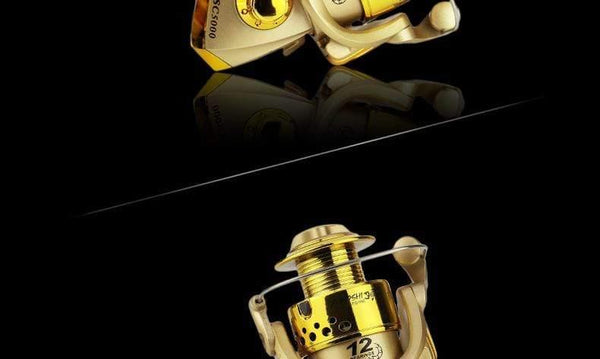 Planet Gates 12 / 1000 Series Plastic Electroplating Head Fishing Reel Casting Rod Wheel 12BB Spinning Reels 1000-7000 Folding Rocker