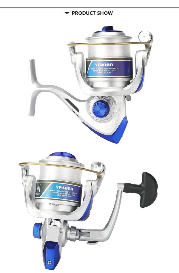 Planet Gates 12 / 1000 Series Spinning Fishing Reel With Fishing Line 12BB Fly Wheel For Fresh/Salt Water Sea Fishing Spinning Reel Carp Fishing