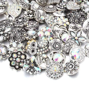 Planet Gates 12 10pcs/lot 18mm Snap Jewelry Mix Many Styles 18mm Metal Snap buttons Gold Rose Gold Buttons Rhinestone Snaps Jewelry