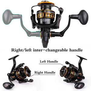 Planet Gates 12+1BB Fishing Reel 1000-5000 Drag 12kg Spinning Reel Saltwater Reel for Carp Reel Fishing Pesca and Free Spool