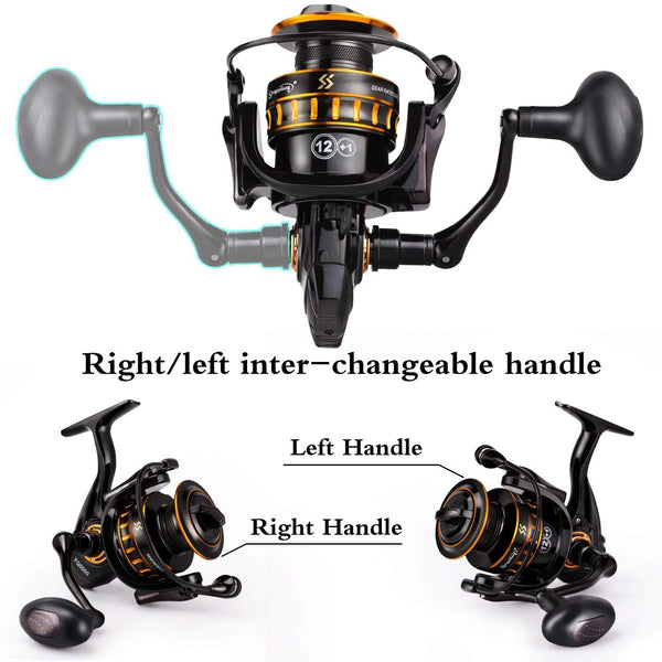 Planet Gates 12+1BB Fishing Reel 1000-5000 Drag 12kg Spinning Reel Saltwater Reel for Carp Reel Fishing Pesca and Free Spool