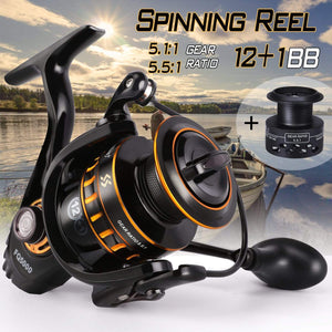 Planet Gates 12+1BB Fishing Reel 1000-5000 Drag 12kg Spinning Reel Saltwater Reel for Carp Reel Fishing Pesca and Free Spool
