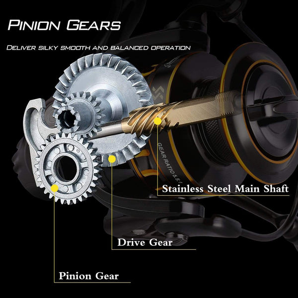 Planet Gates 12+1BB Fishing Reel 1000-5000 Drag 12kg Spinning Reel Saltwater Reel for Carp Reel Fishing Pesca and Free Spool