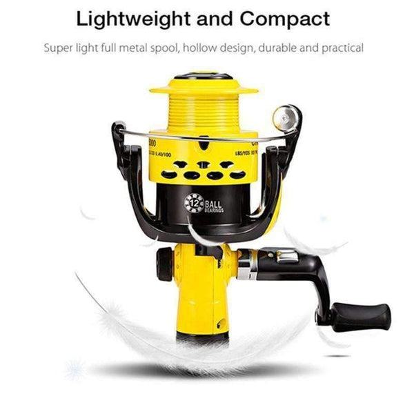 Planet Gates 12 / 2000 Series CTR2000-7000 12BB 5.5:1 Fishing Reel Foldable Arm Rocker Lightweight Rear Drag Plastic Spool Fish Spinning Wheels