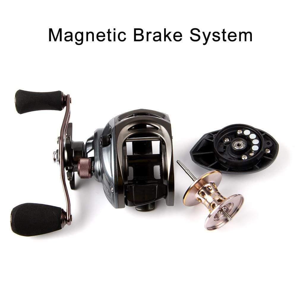 Planet Gates 12 / 2000 Series / left hand X1 CRL Plus Dual Brake System Baitcasting Reel 8KG Max Drag 11+1 BBs 6.3:1 High Speed Fishing Reel