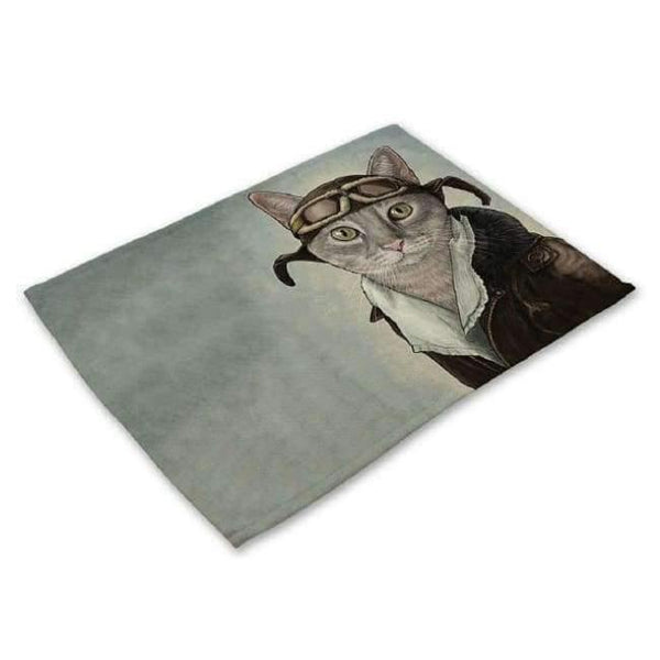 Planet Gates 12 / 42X32CM Designs Cartoon Cat Table Mats For Dining Table Mermaid King Bowl Tableware Pad Coaster Kitchen Accessories Retro