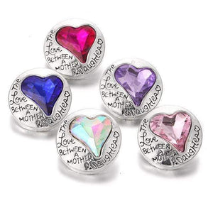 Planet Gates 12 6pcs/lot New Snaps Jewelry High Quality Love Heart  18mm Metal Snap Buttons DIY Charms Button Jewerly